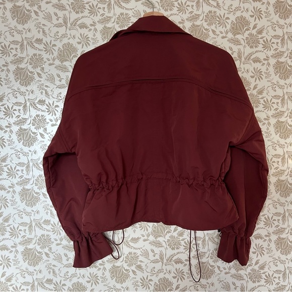 Athleta Arcadia Jacket Burgundy XXS Adjustable Waist & Cuffs | Sold Out - Picture 3 of 7
